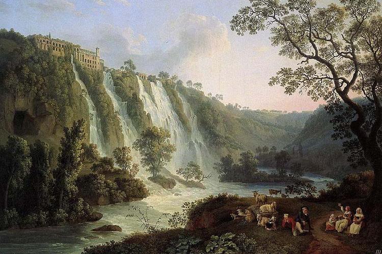 Jakob Philipp Hackert Villa of Maecenas and Waterfalls in Tivoli oil painting image